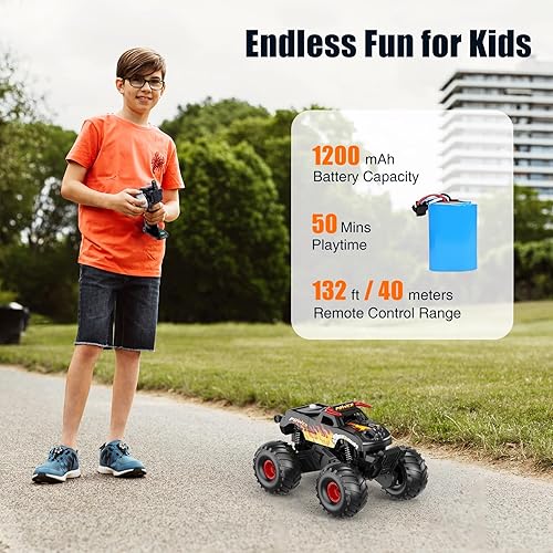 Miniatura 6 de Autos a control remoto impermeables  Camión de control remoto monstruo 116, regalos de cumpleaños de Navidad para niños de 8 a 12 años, 4WD todo
