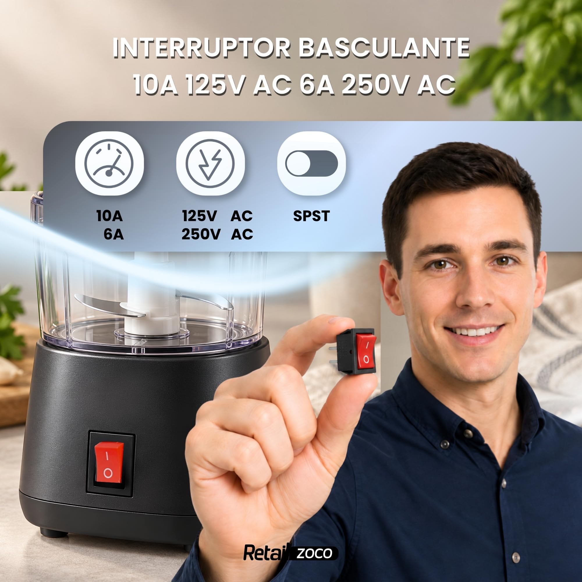 Interruptor Basculante SPST ON/OFF 2 pin, 5 Unidades - imagen 2