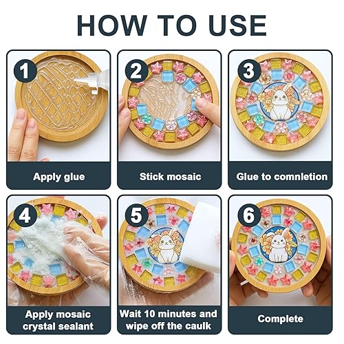 Miniatura 4 de Lechada de mosaico para manualidades  Lechada de azulejos de cristal de secado rápido, agente de calafateo listo para usar para arte de vidrio de