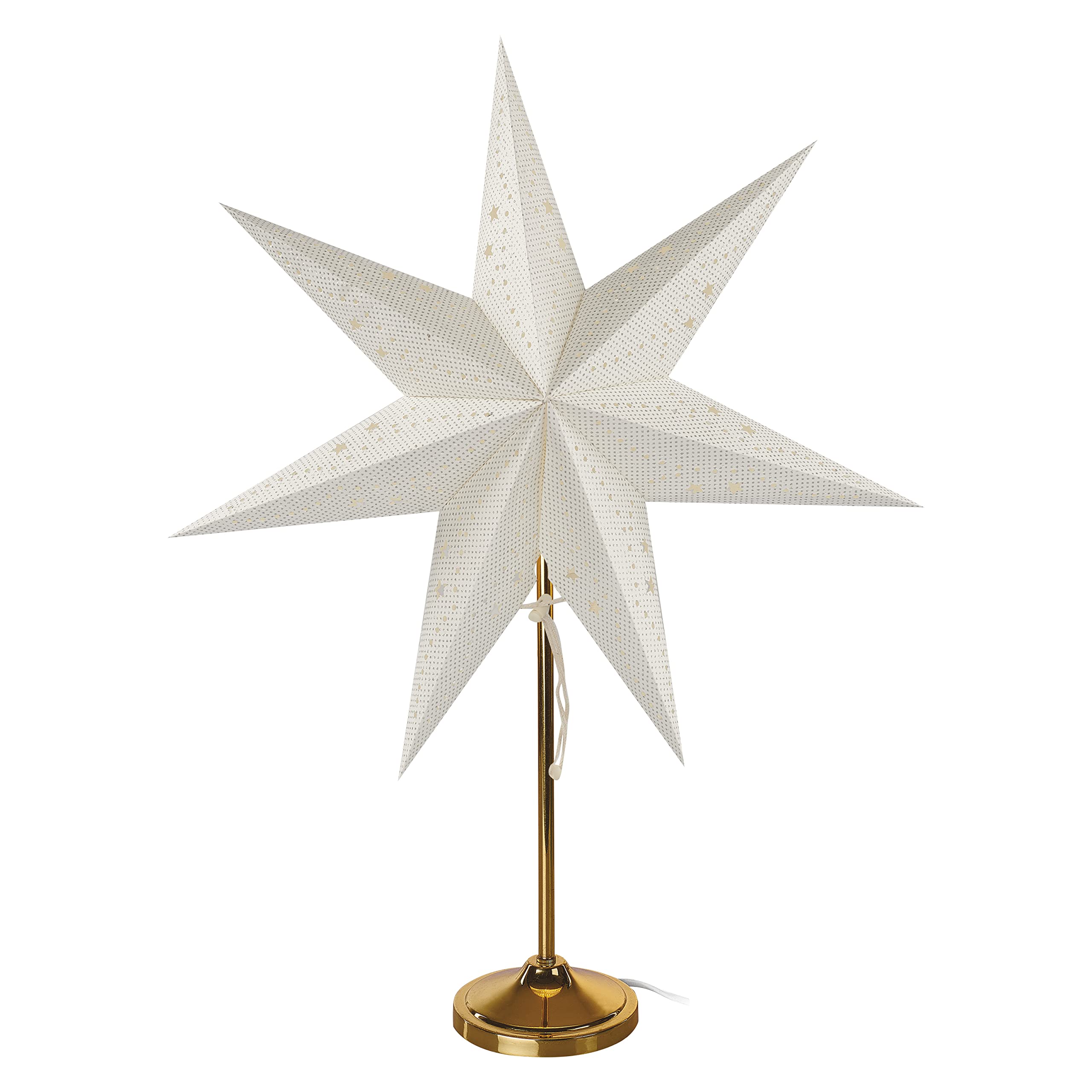 EMOS Papier-Hängelampe Mit Sternmotiv – Weiße Sternlampe Mit E14 Fassung, 60 Cm