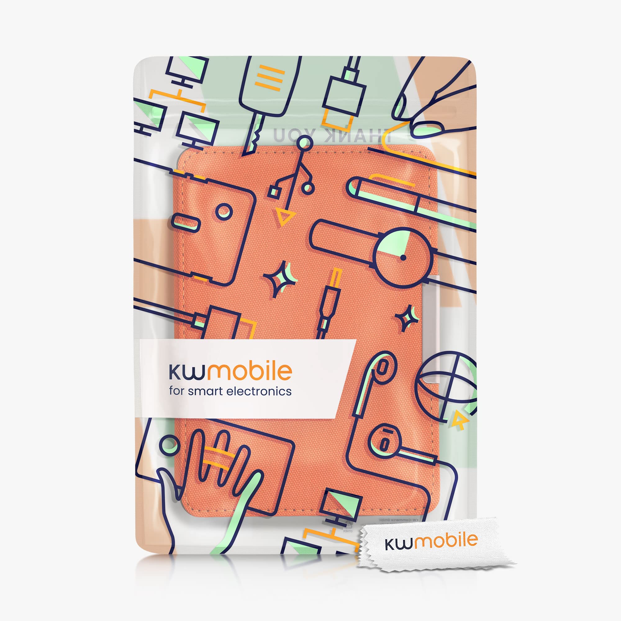 Funda compatible con Amazon Kindle Paperwhite - Funda protectora de nailon para lector electrónico - Naranja 7