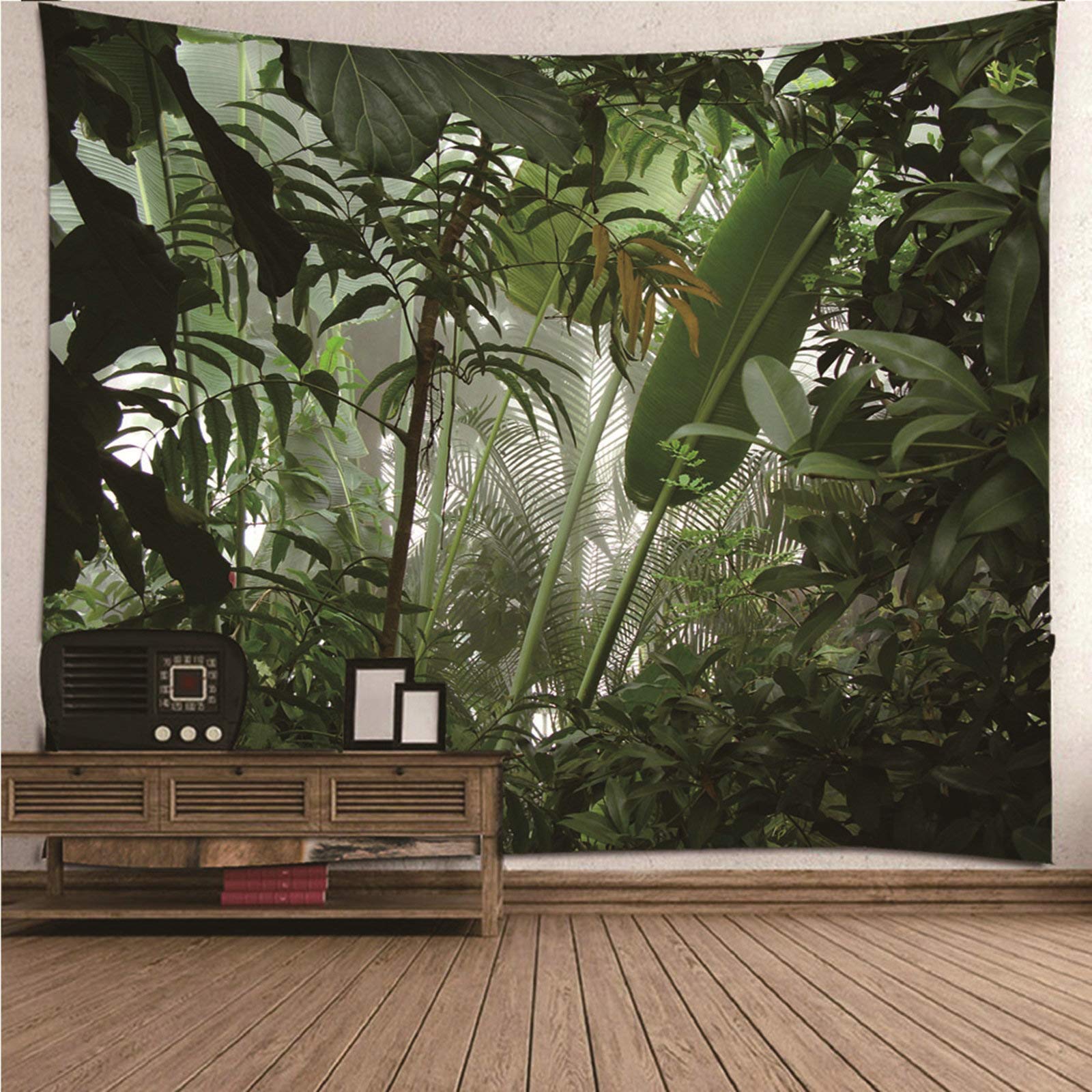 Tapiz de pared de poliéster con impresión 3D de hojas de banana para salón