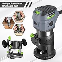 Vista 6 de WORKPRO Kit Combo de Router Compacto, Router Compacto de 6.5 Amperios con Base Fija y Router de Inmersión para Carpintería Ranurado y Cepillado, 6