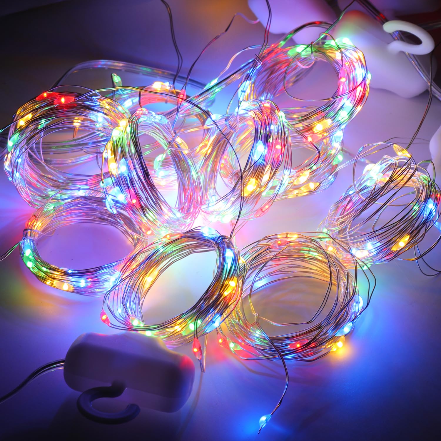 Rideau lumineux à 300 LED - 3 x 3 m - 2 guirlandes lumineuses pour l'intérieur de la fenêtre - 8 modes avec minuterie - Étanche - Lumière de Noël - Décoration intérieure et extérieure - Pour