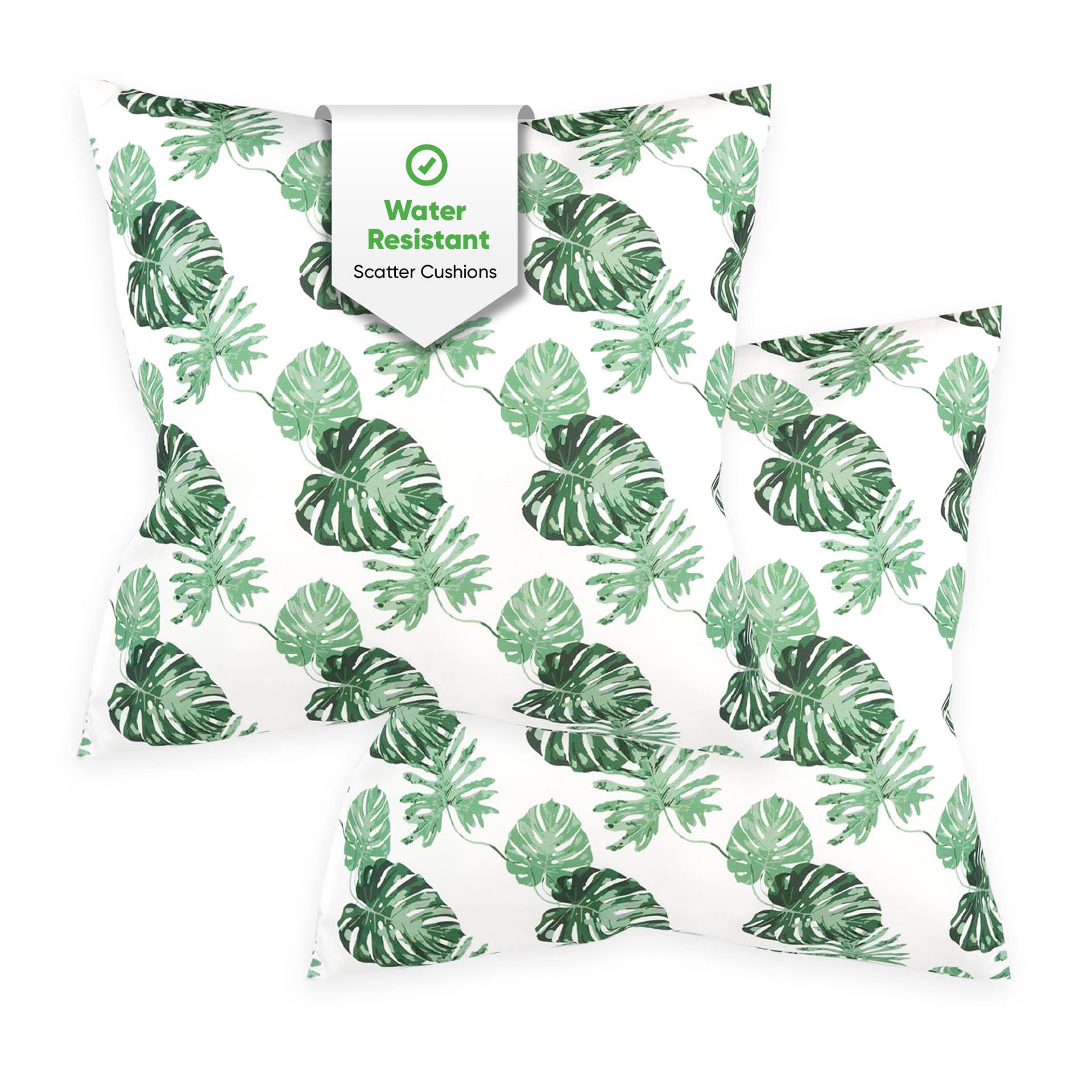 Gardenwize Bali Leaf - Pack Of 2 Outdoor Scatter Cushions, Garden Furniture Cushions - Covers & Pillows (Bali Leaf)