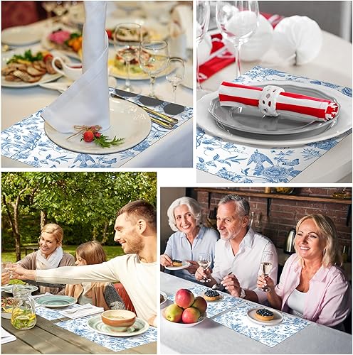 Miniatura 6 de 100 manteles individuales de papel desechables para mesa de comedor, manteles individuales a granel, para decoración de mesa de cena, despedida de