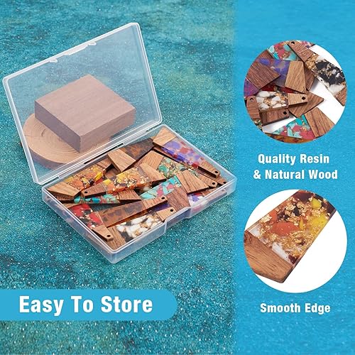 Vista 33 de Colgante de madera de resina, Resina, No es una piedra preciosa 0negro