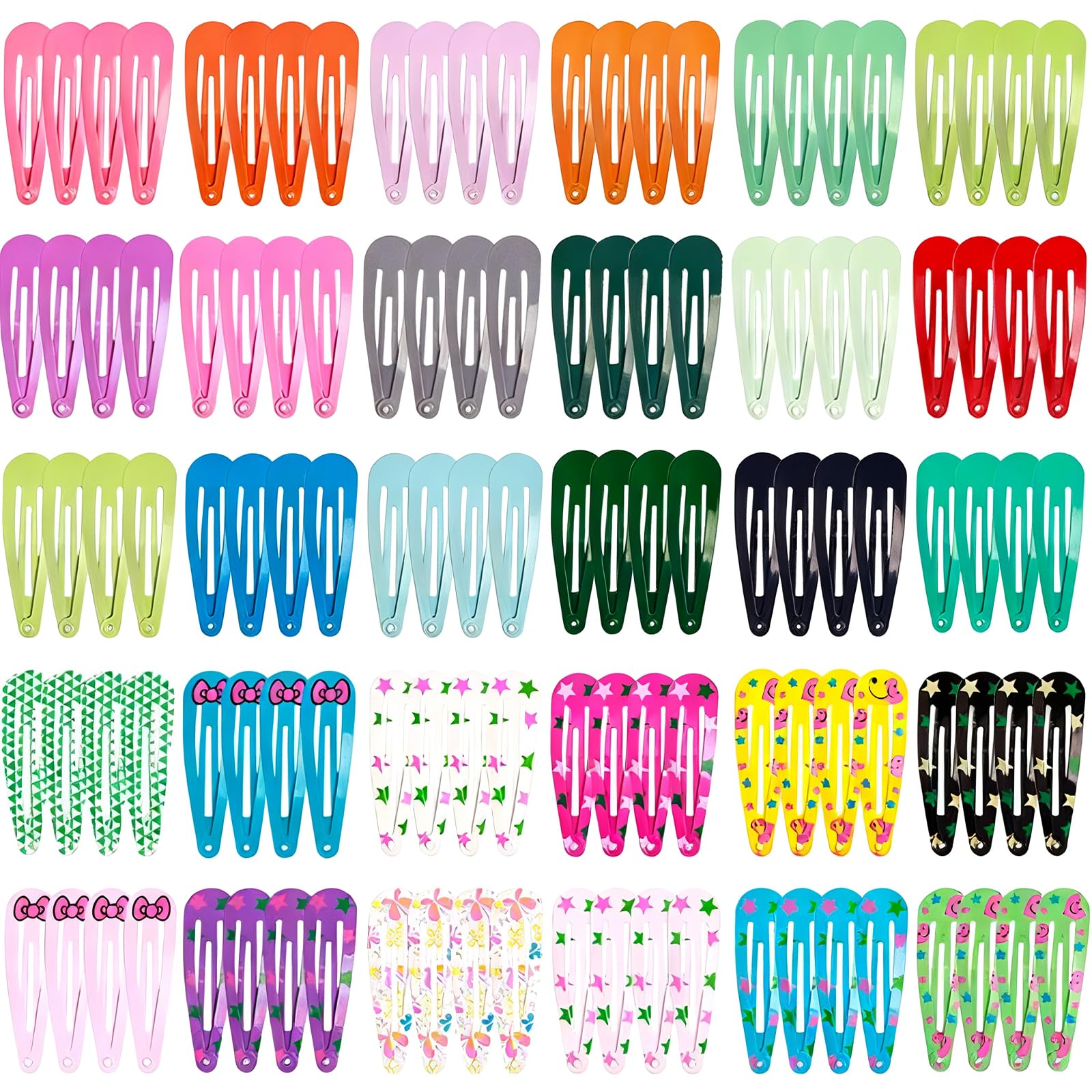 120 kolorowych spinek do włosów, 5 cm, metalowe spinki do włosów, kolorowe metalowe spinki do włosów, dla dziewcząt, kobiet i dzieci, na imprezę, słodkie klipsy