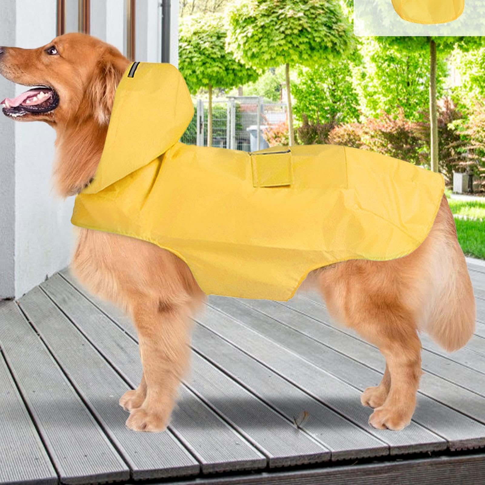 Impermeabile per cani | Poncho riflettente per cani, impermeabile con cappuccio, impermeabile per cani di taglia media e grande