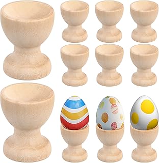 DOITOOL 24 Pcs Wooden Egg Cups Boiled Eggs Holders for Daily Breakfast Storage Stand for Easter Decor Diy Craft Painting