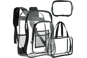 3Pack Clear Backpack Set-Durable and Spacious Clear Lunch Boxes