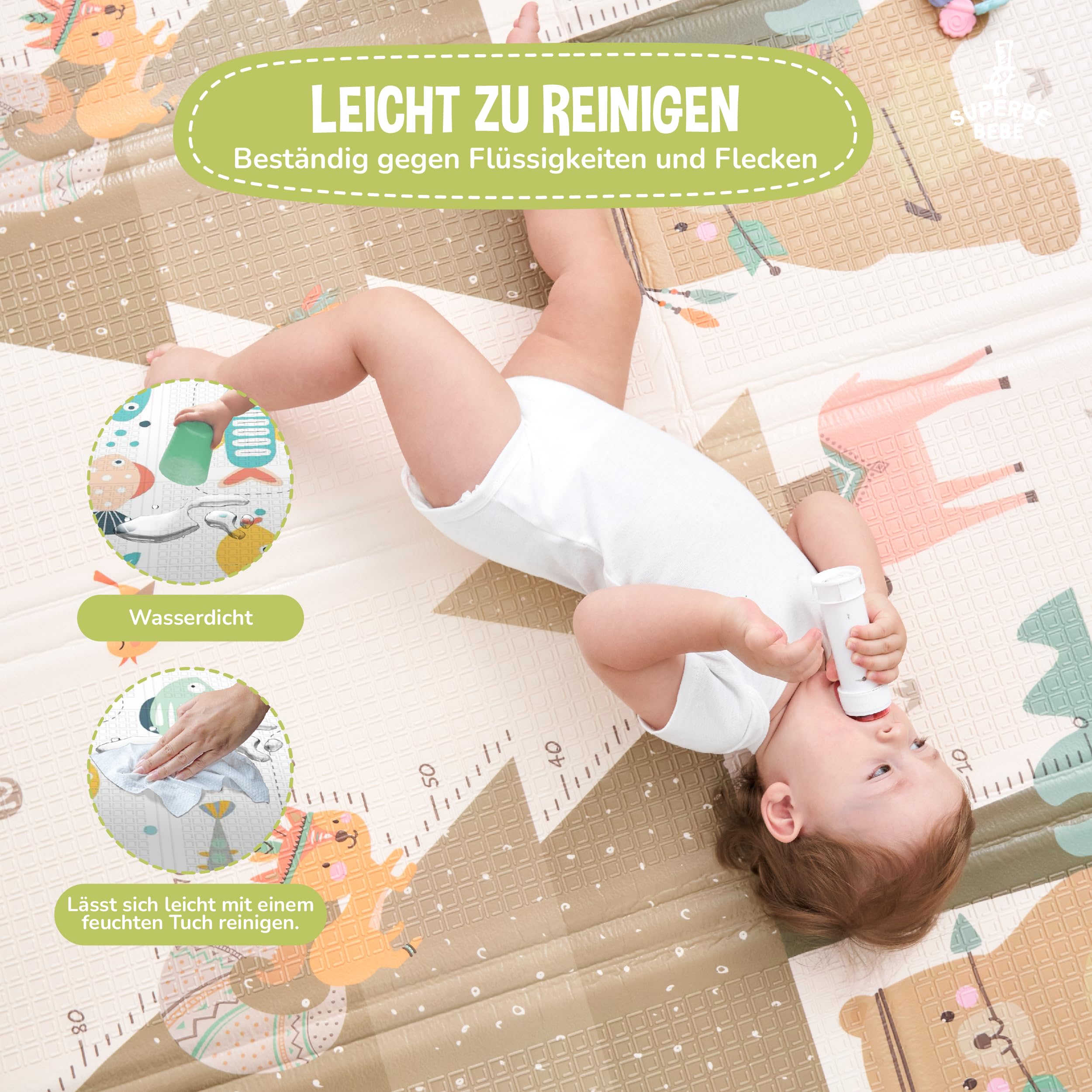 Krabbelmatte Baby Faltbar Spielmatte Kinder Spieldecke 150x180x1cm Krabbeldecke Für Baby - Babymatte Kindermatte - Schaumstoffmatte Kinderteppich- Spielteppich - Bodenmatte Kinder - Babygeschenk