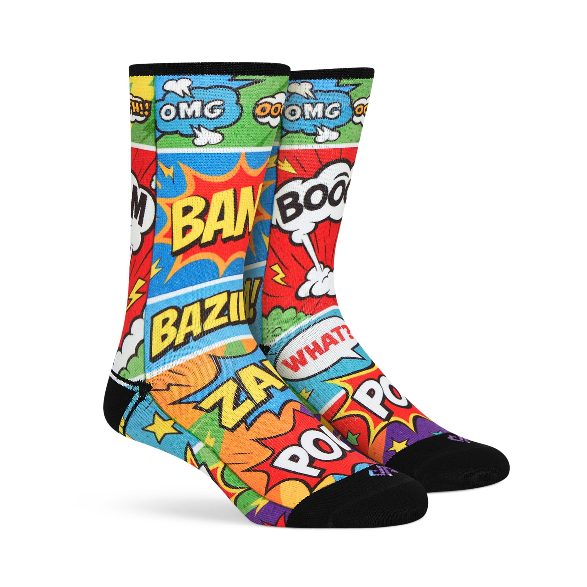 dynamocks Men & Women Crew Length Socks (Comic Boom) (Pack of 1 pair; Multicolour; Anti-Odour; Breathable; Durable)-picture-45