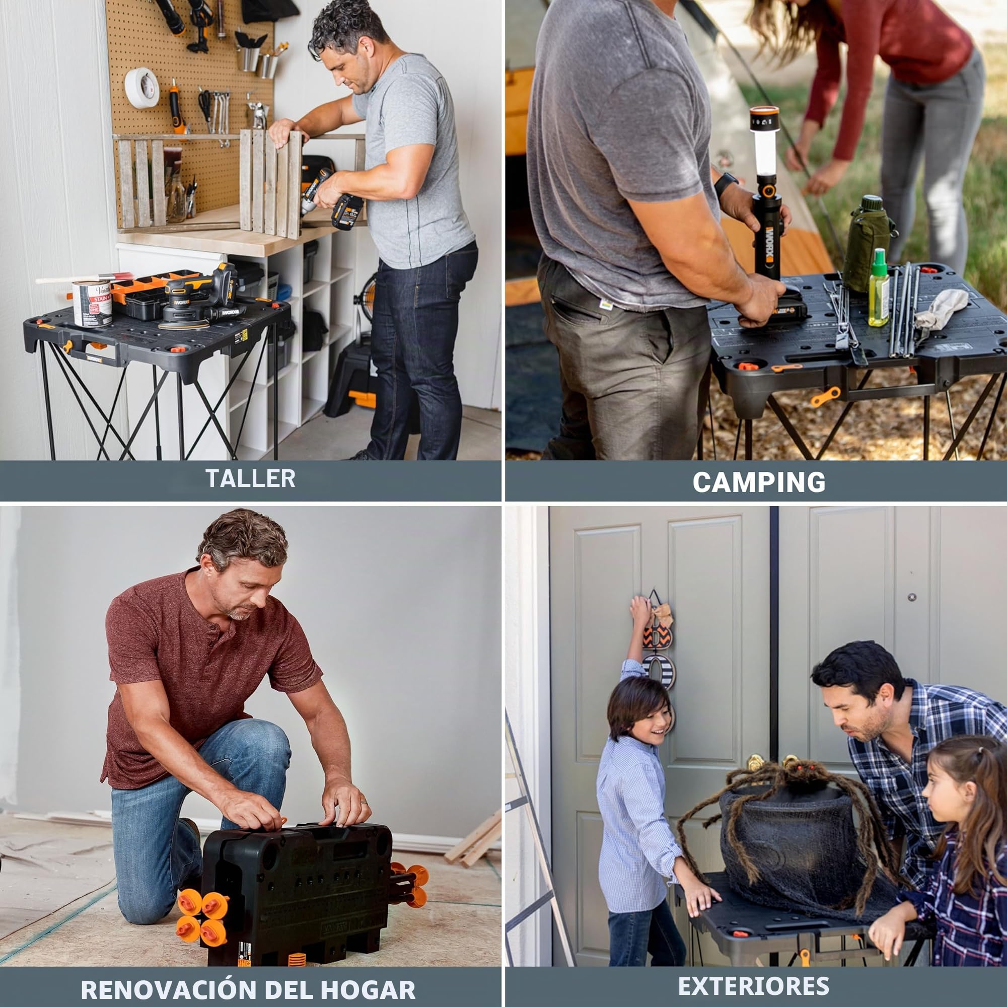 WORX WX066 Sidekick-Mesa de Trabajo portátil, Negro