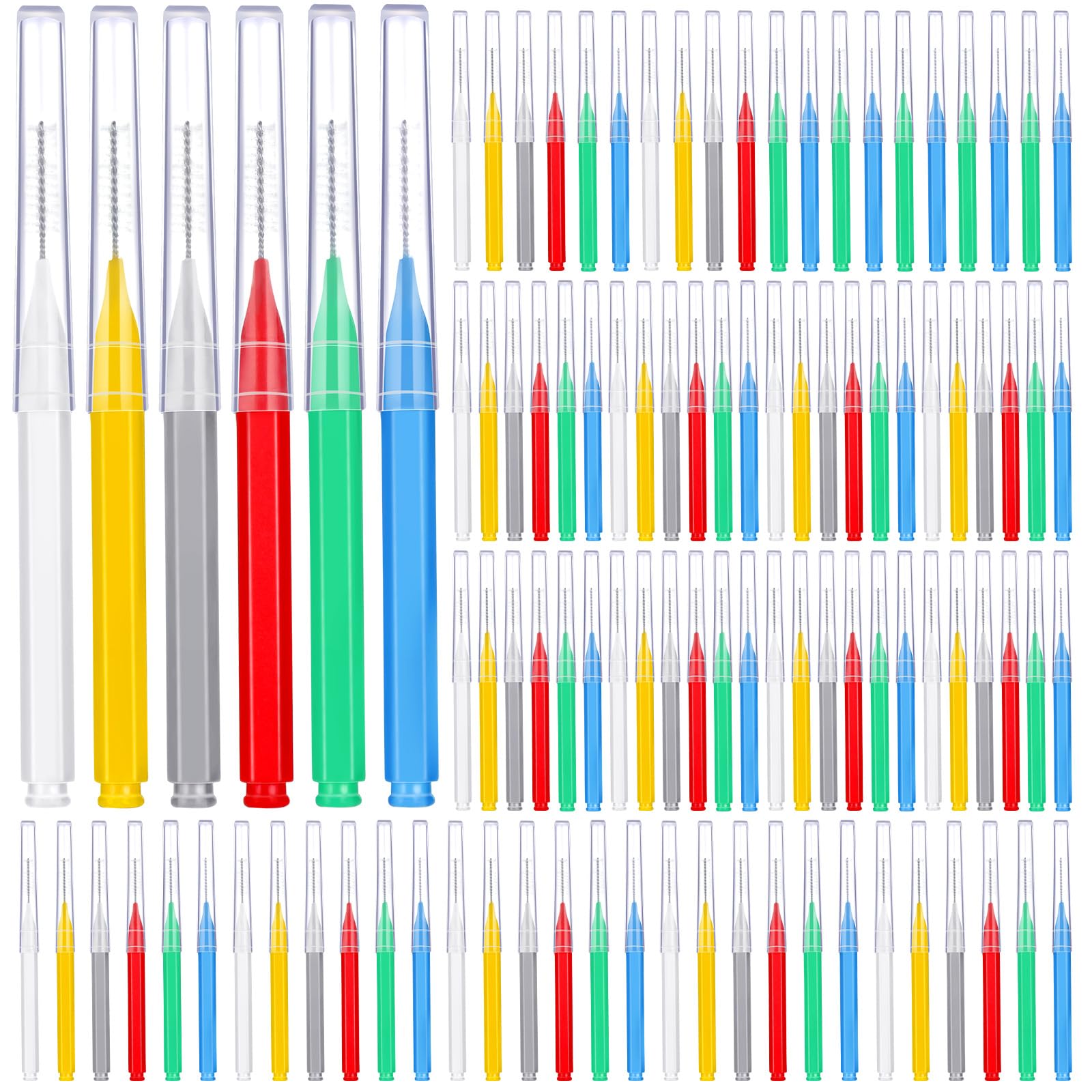 Patelai 100 Pcs Braces Dental Brushes,Assorted Colors,Multiple Sizes