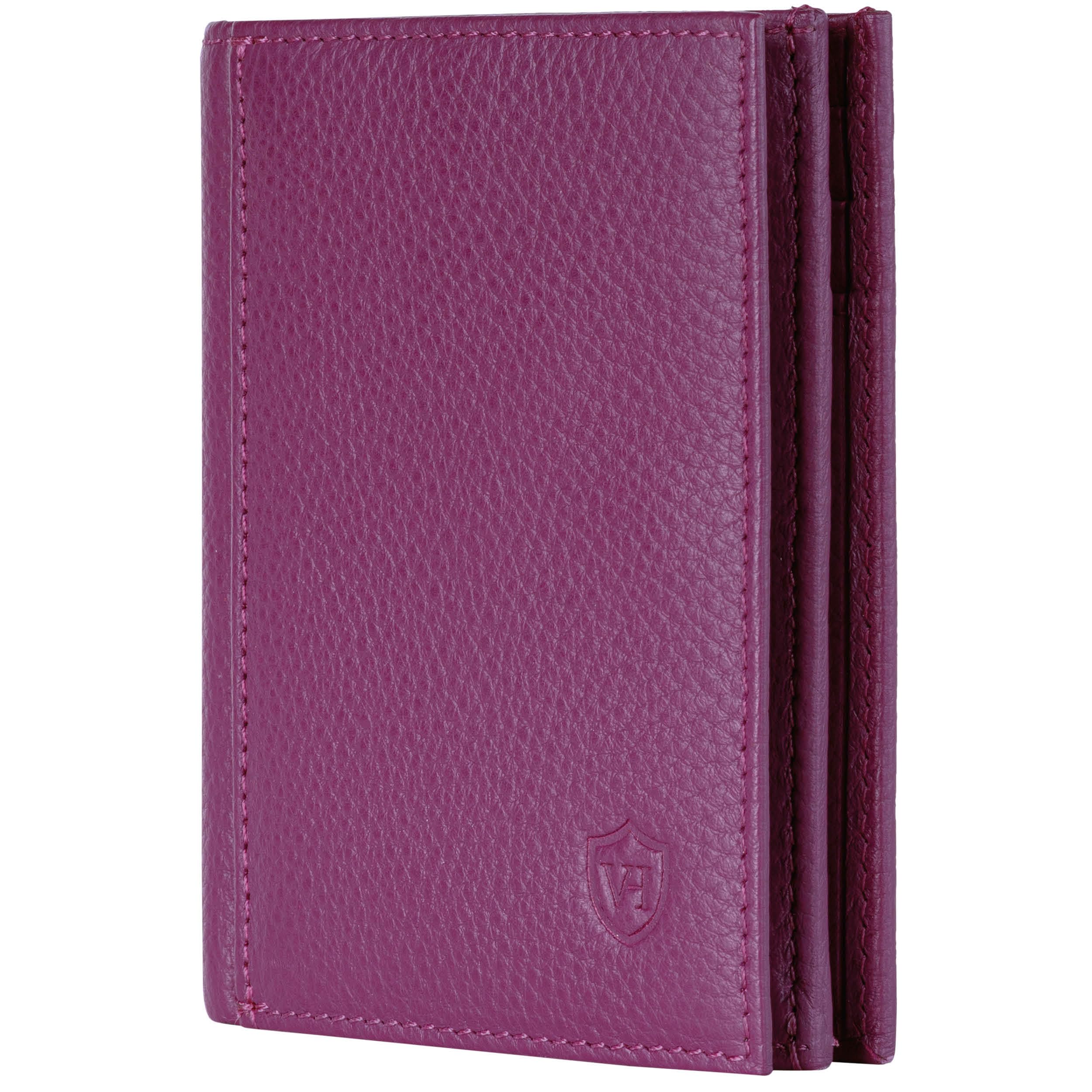 VON HEESEN® Leder Geldbörse mit Münzfach & RFID Schutz Herren & Damen - Echtleder Geldbeutel für Männer & Frauen - Portemonnaie Brieftasche Wallet Portmonee (Pink)
