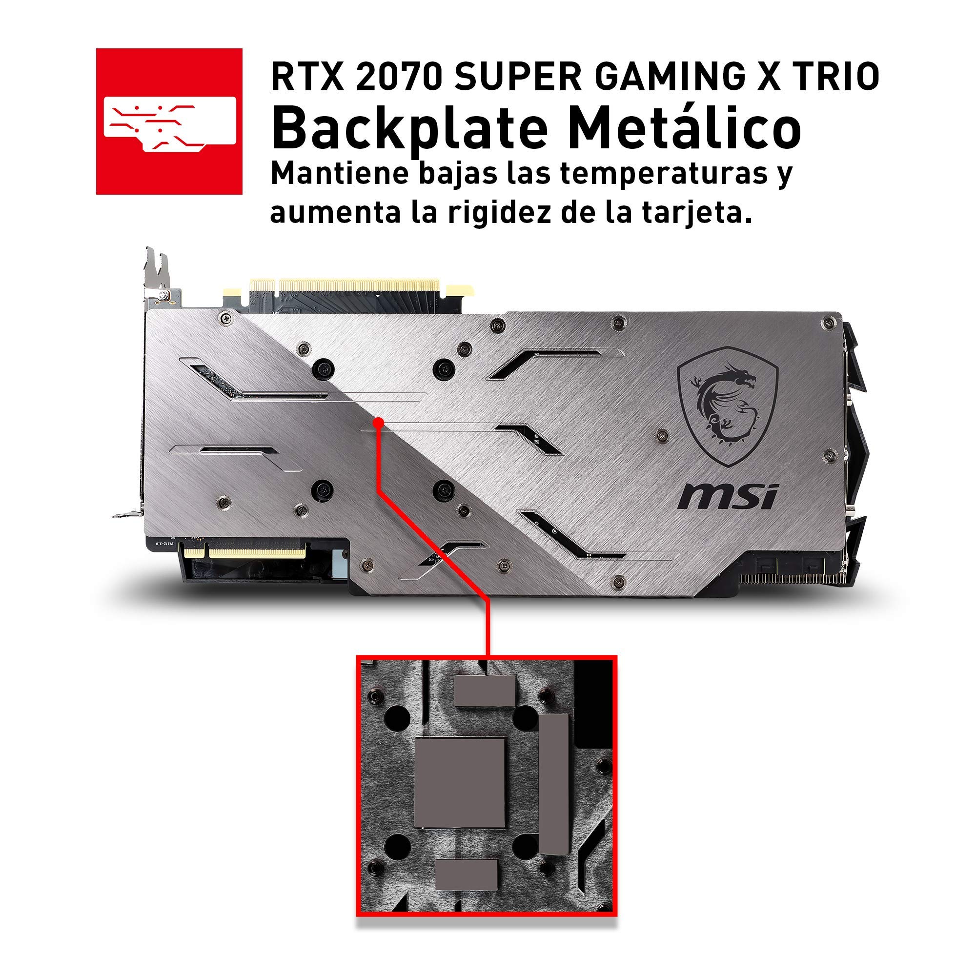 MSI GeForce RTX 2070 Super Gaming X Trio - Tarjeta gráfica (8 GB, GDDR6, 256 bit, 7680 x 4320 pixeles, PCI Express x16 3.0)