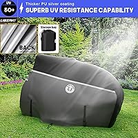 Vista 4 de Cubierta para cortacésped 420D, cubierta impermeable para tractor resistente para cubiertas de hasta 54 pulgadas, ajuste universal para John Deere