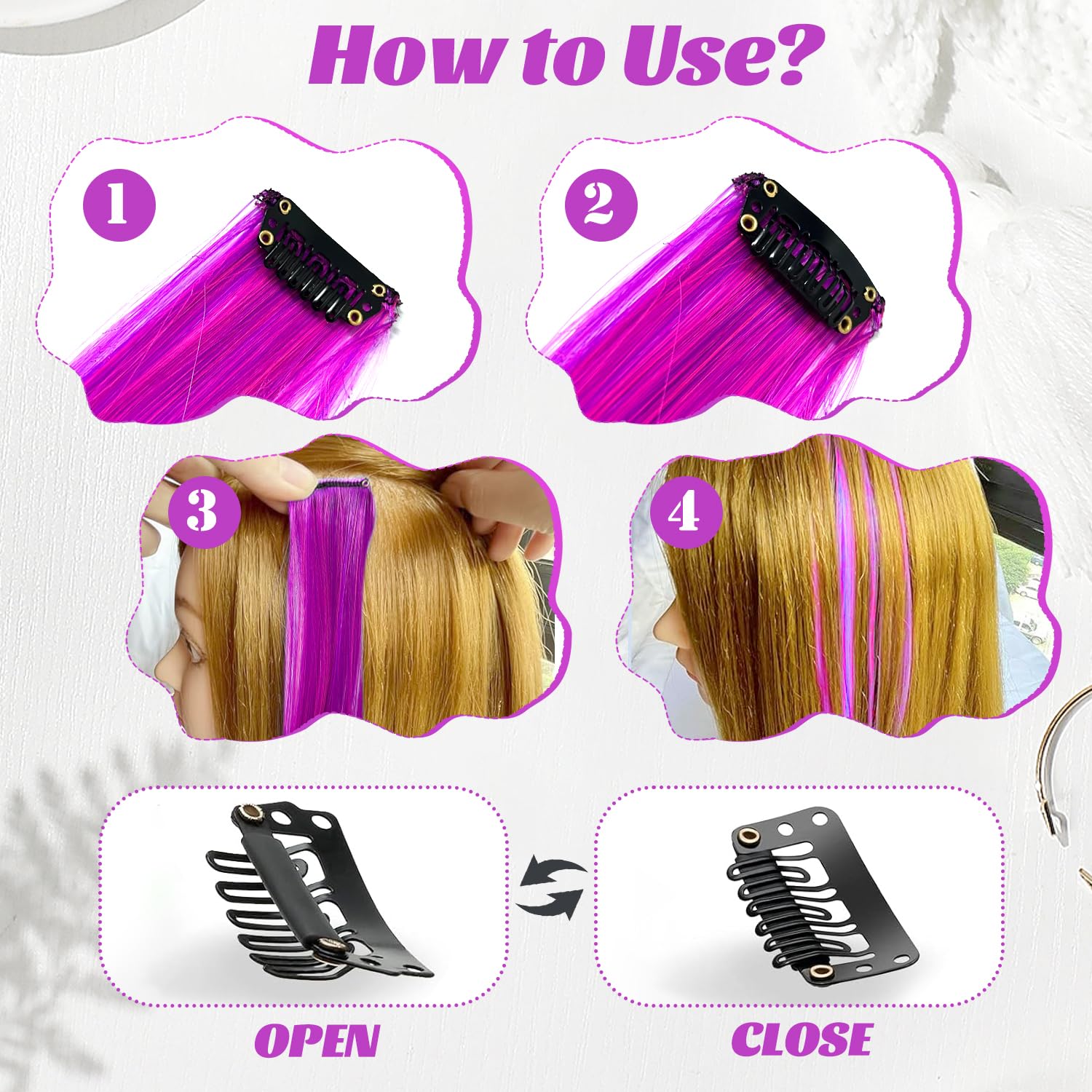 10 Pcs Coloured Hair Extensions - Image 4
