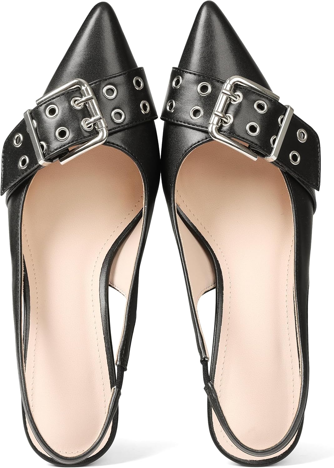 Eteridrey Kitten Heels for Women Pointed Close Toe Elastic Slingback Heel Comfortable Sexy Pumps Party Office Dress Shoes - Image 4