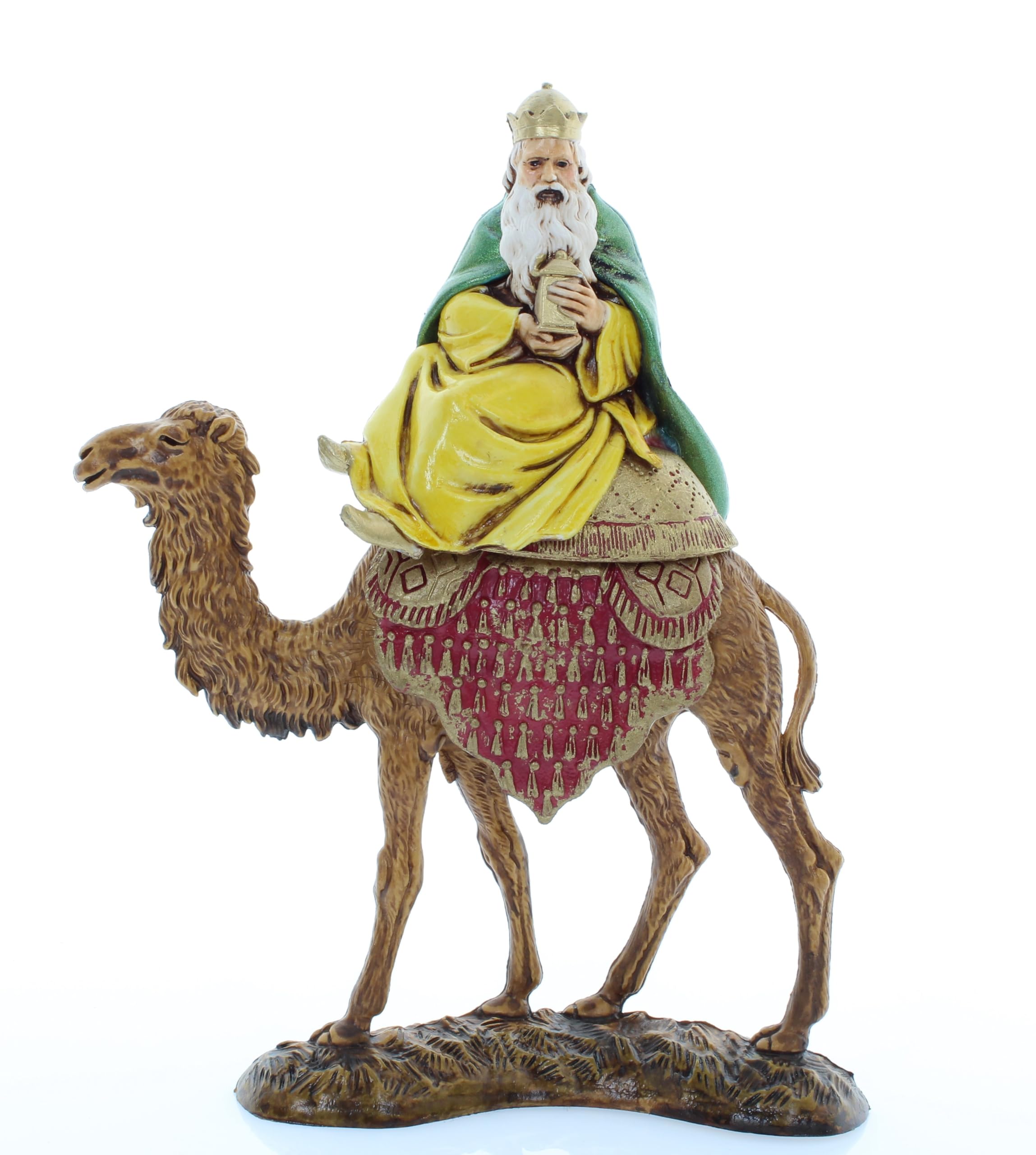 Moranduzzo Reyes Magos a Camello para Belén de 10 cm – Set 3 Figuras, Escala 1:20 – Standard 10, Estilo '700, Pintadas a Mano, Producto Oficial, Made in Italy, Escultor M. Landi