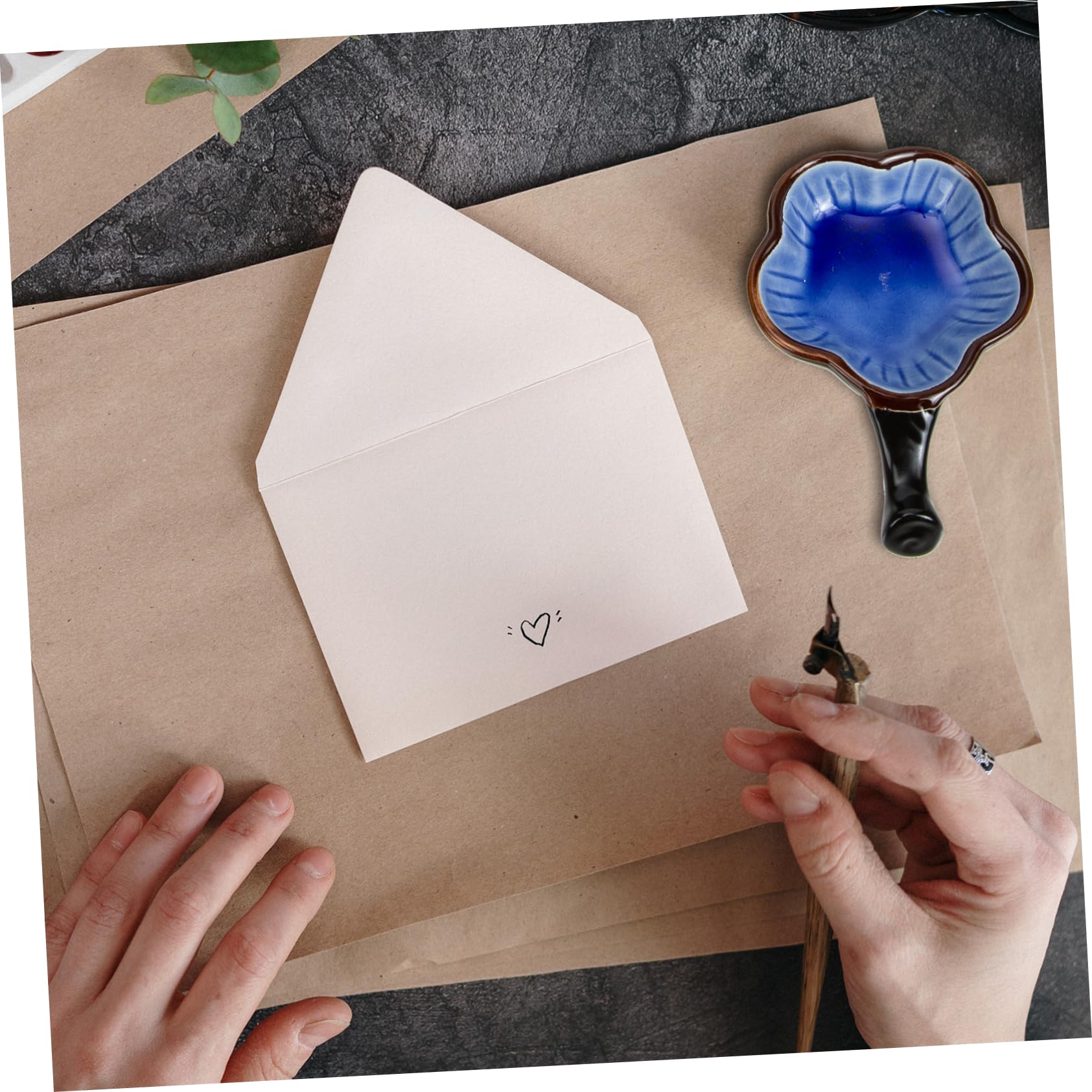 Plat à Eau en Céramique Émaillée pour Calligraphie, Lot de 6