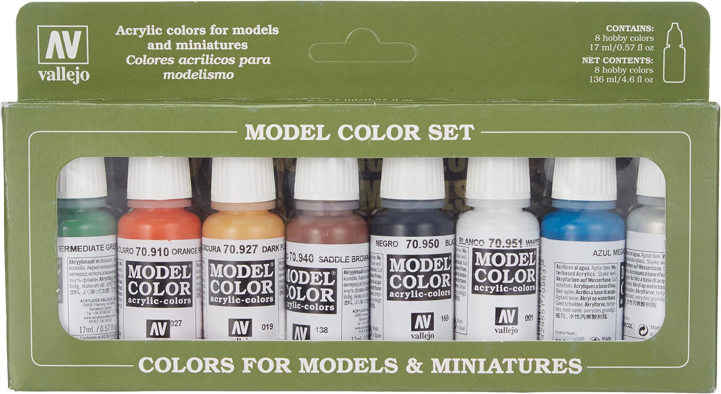Model Color Wargames Basics Acrylic Paint Set - Assorted Colours (Pack of 8)