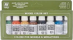Vallejo Conjunto de tinta acrílica básica da Model Color Wargames - Cores sortidas (pacote com 8)