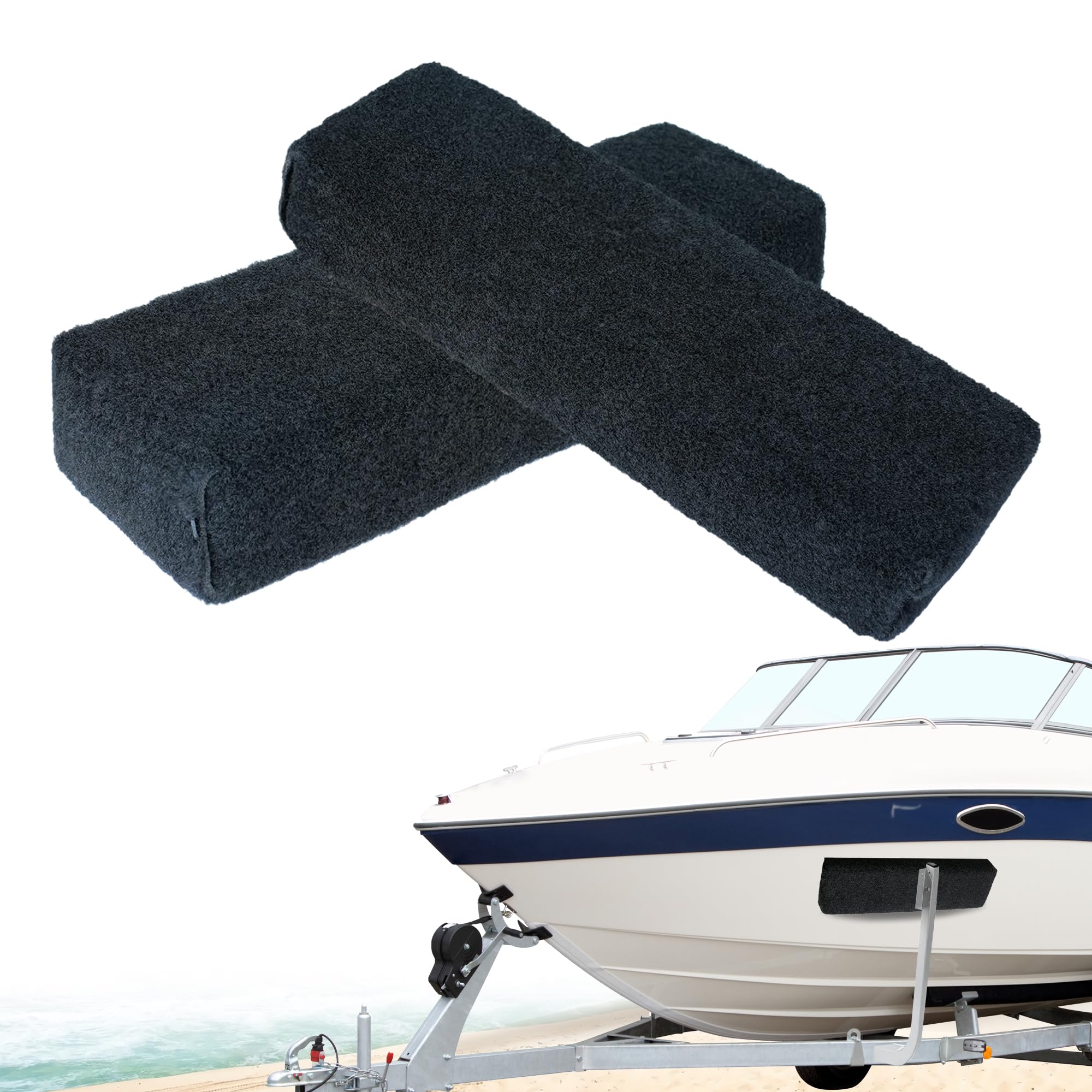 Desunqin 2 Pack Carpeted Marine Boat Trailer Bunks, Boat or ski Trailer Black Bunk Boards for Trailer Boats