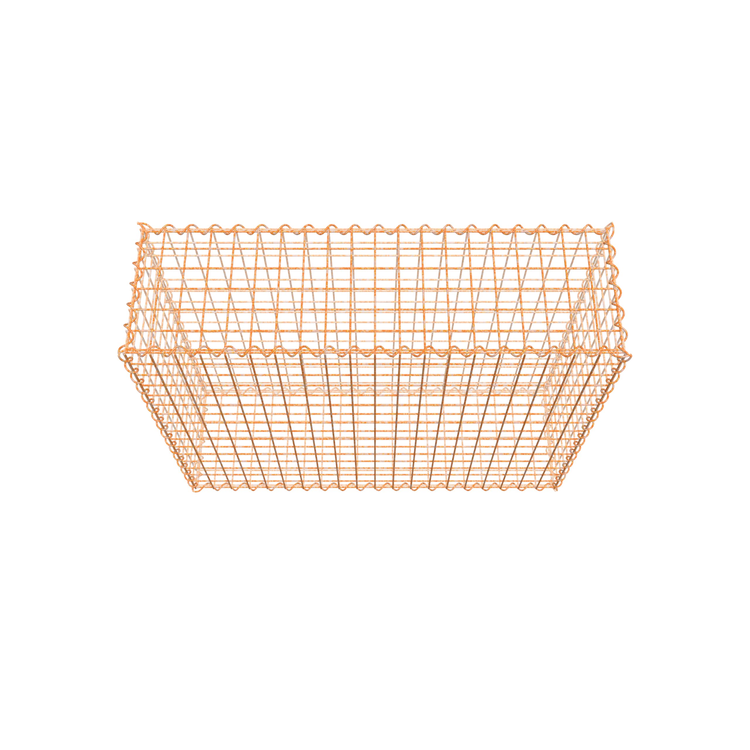 Rostige Gabione 100 cm x 80 cm x 30 cm (L x H x T), Maschenweite 5 cm x 5 cm, Spirale