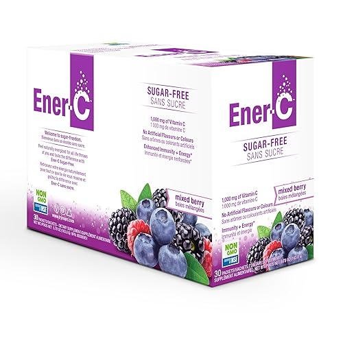Ener-C Mezcla de bebidas multivitamínicas sin azúcar, 1000 mg de vitamina C, sin OMG, veganas, jugos de frutas reales, apoyo inmunitario natural, disponible en Yaxa Venezuela