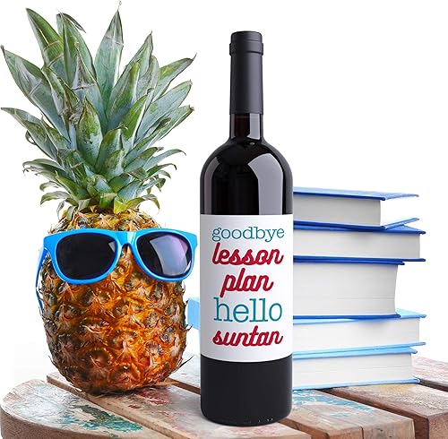 Miniatura 3 de 4 Funny Teacher Gifts Wine Bottle Labels End of School Year | Goodbye School Hello Pool | Peace Love & Summer Break | Hello Suntan | Appreciation