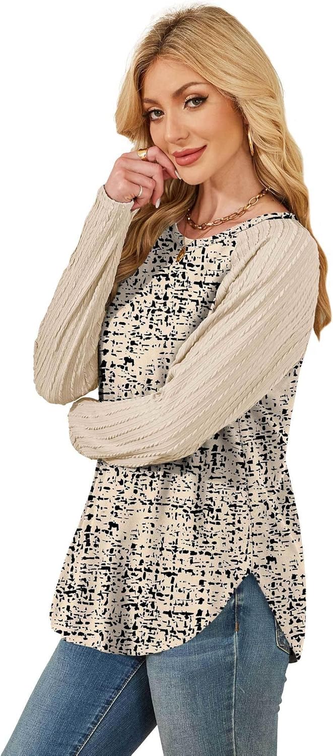 SAMPEEL Sweatshirt for Women Long Sleeve Shirts Crewneck Sweaters Fall Fashion Outfits 2025 Trendy Tunic Tops Plus Size - Image 3