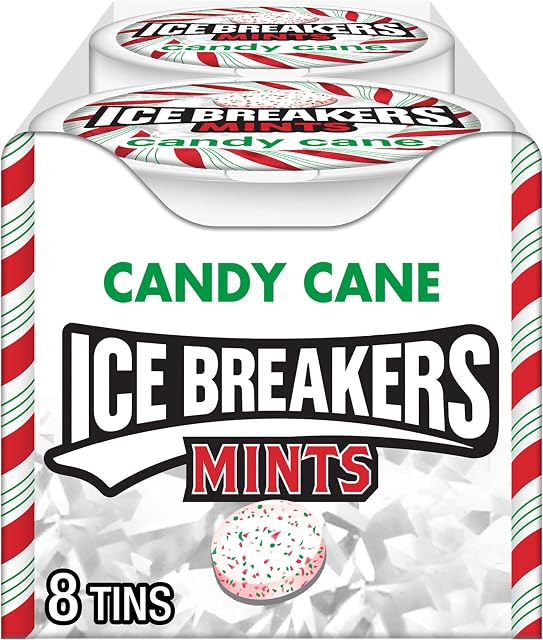 ICE BREAKERS Candy Cane Sugar Free Breath Mints Tins