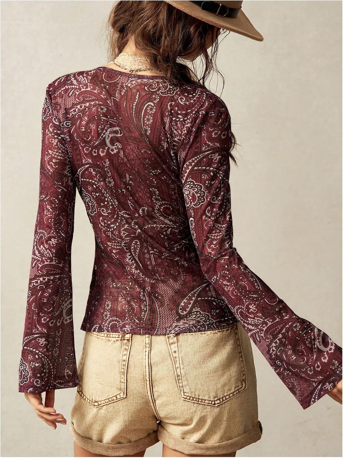 SweatyRocks Women's Long Sleeve Slim Fit Ruched Button Down Shirt Y2k Vintage Going Out Tops - Image 3