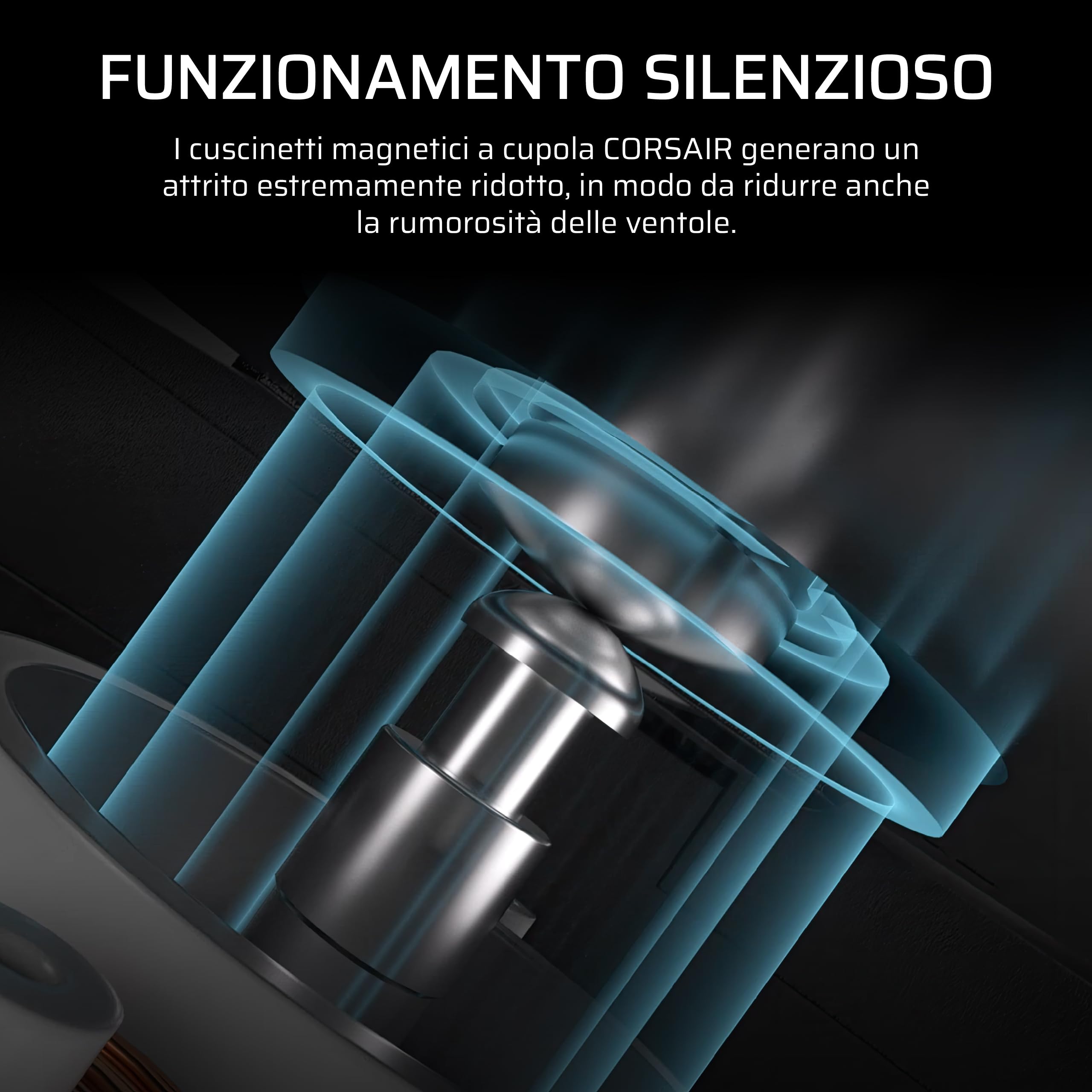 CORSAIR RS120 120 mm PWM Ventole – Connessione a Margherita – Basso Rumore – Cuscinetto a Cupola Magnetica – Confezione Tripla – Nero