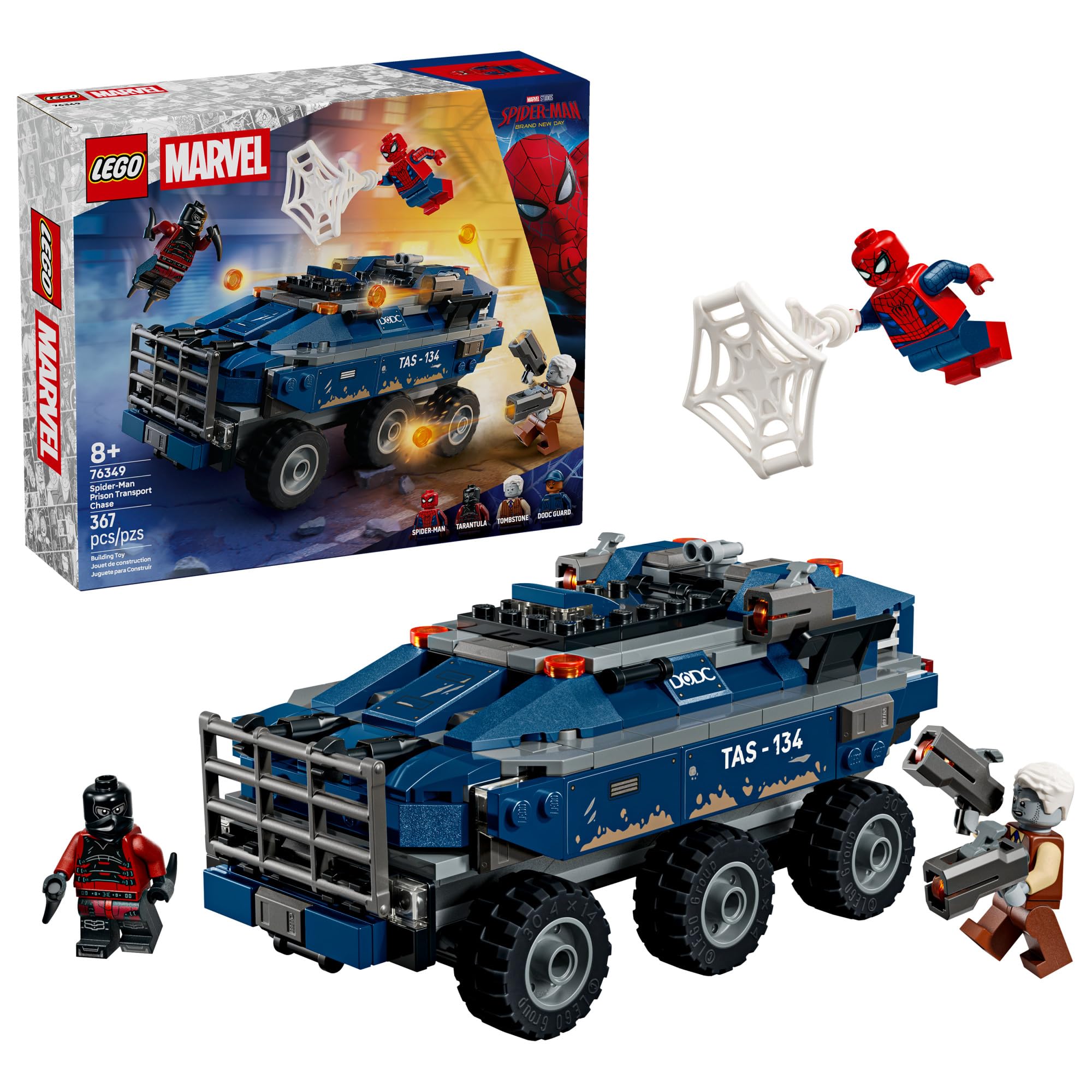 LEGO Marvel Spider-Man Prison Transport Chase - Juguete de c...