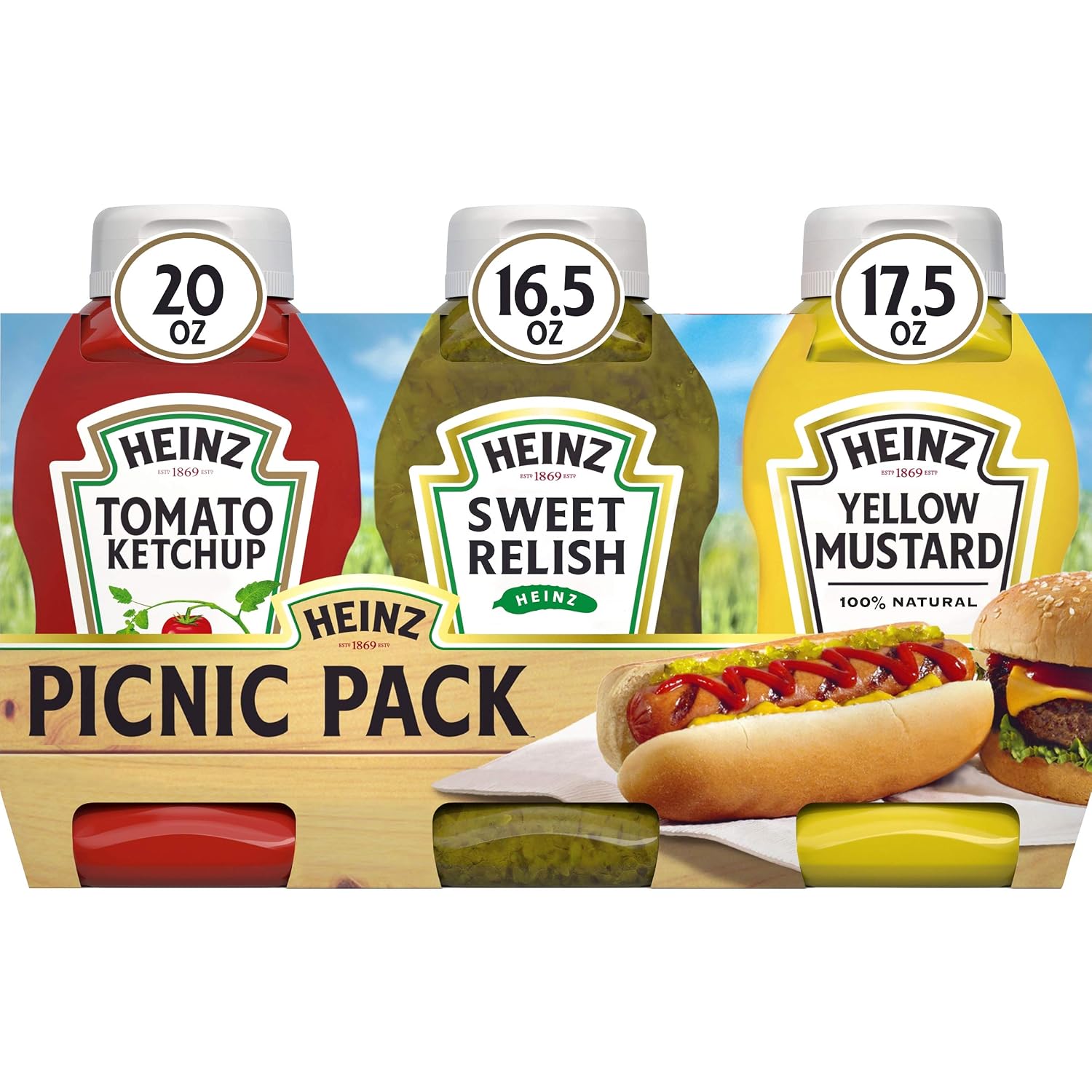 Heinz Ketchup, Sweet Relish & Yellow Mustard Variety Pack (3 Bottles)