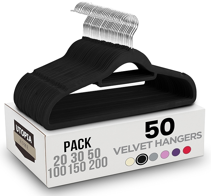 Utopia Home Premium Non-Slip Velvet Hangers - 50 Pack