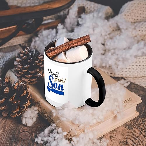 Miniatura 6 de 3dRose Hijo más grande del mundo - El mejor hijo del mundo - texto azul en blanco en... - Tazas (mug_151320_9)