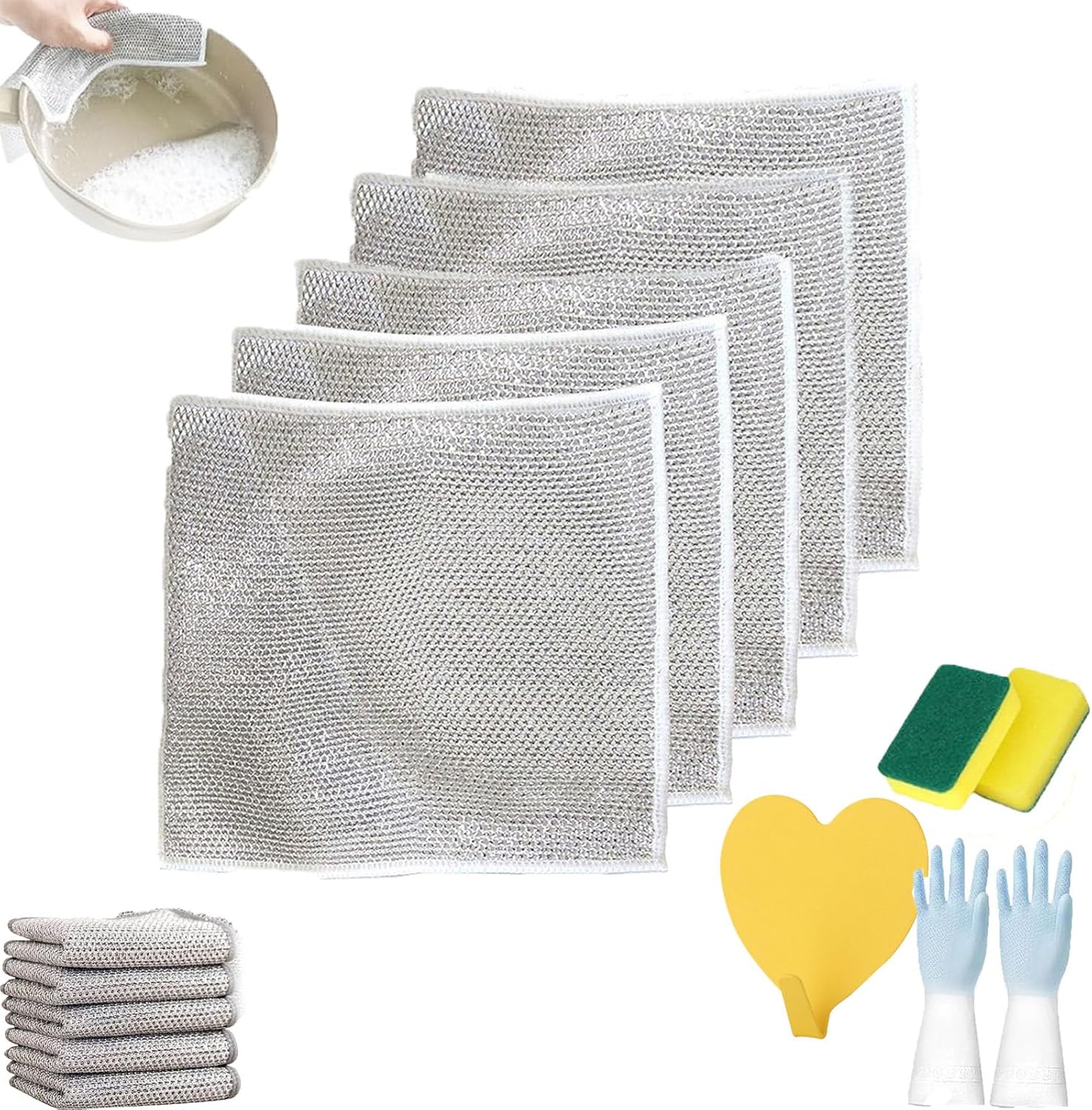 Amazon.com: YSGBYSG Multipurpose Wire Dishwashing Rags for Wet and Dry ...