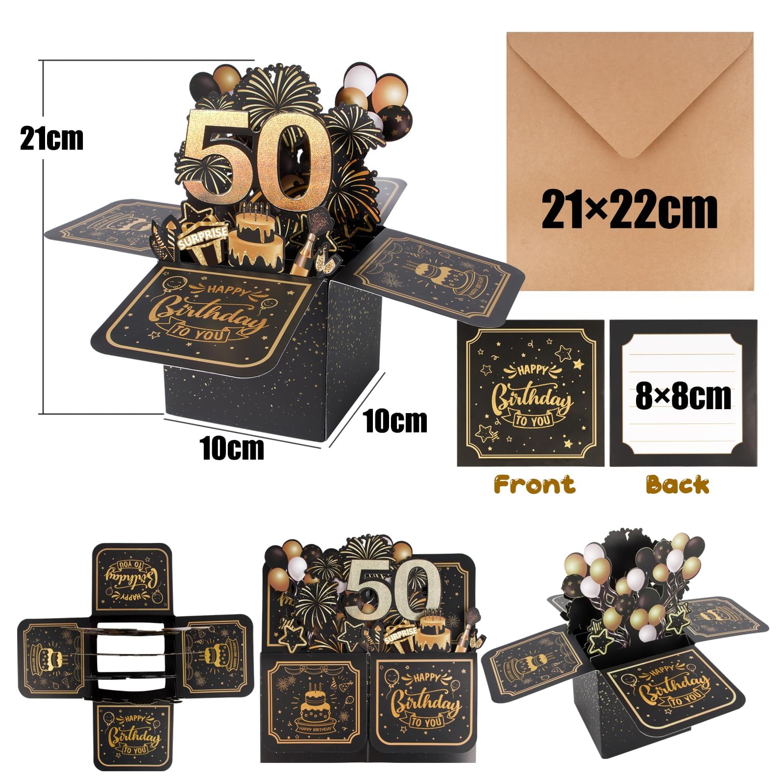 Diese Klappkarten Pop Up 70th Birthday Card - 50 X 20 Cm (19.7" X
