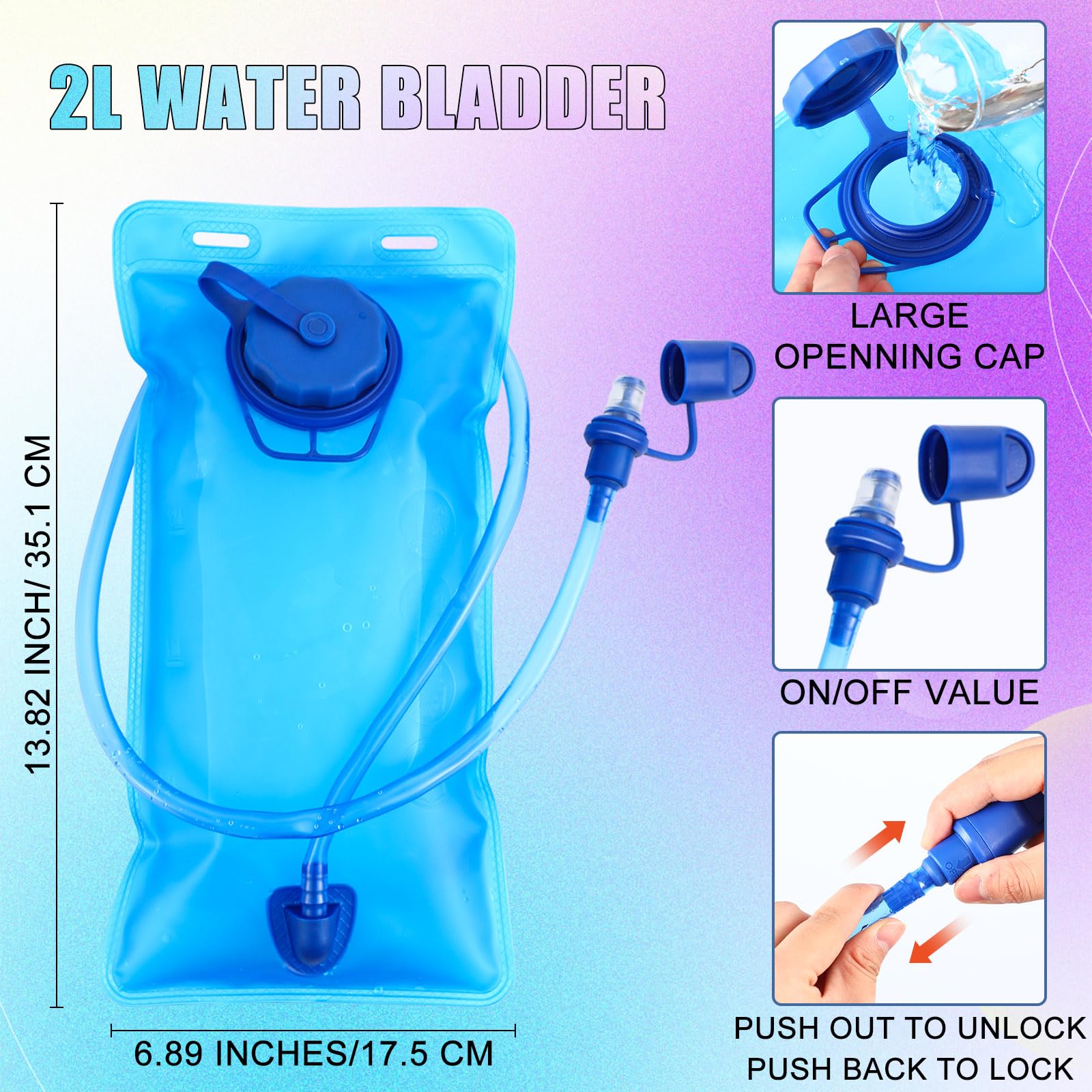 Chunful Lot de 6 sacs d'hydratation Rave avec poche d'eau de 2 L - Sac à dos d'hydratation léger - Sac à dos d'eau musical essentiel pour homme et femme - Pour la course à pied, le cyclisme,