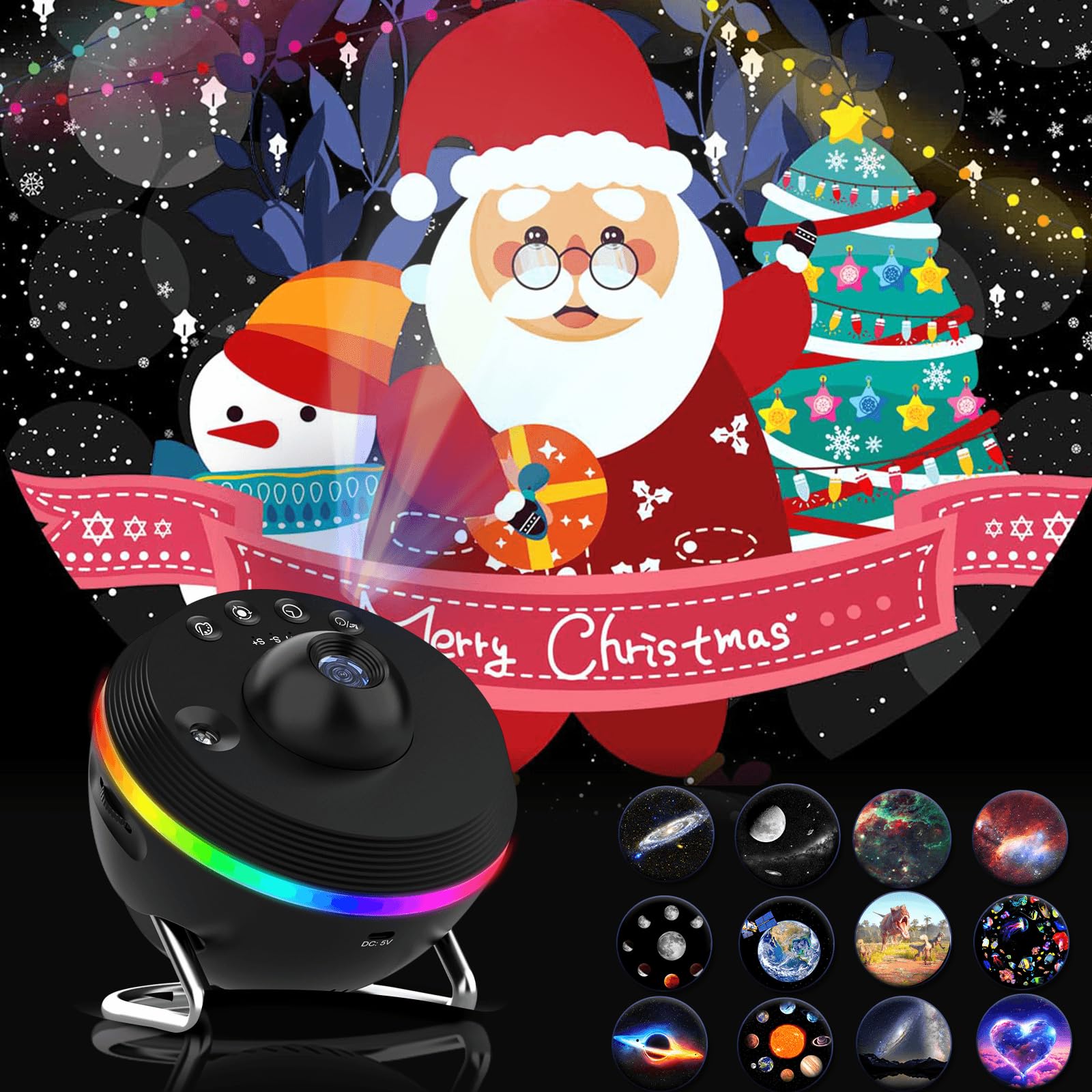 YunLone 13 in 1 Planetario Proiettore Stelle Soffitto con 4K 13 Dischi Film Skylight Proiettore Galassia Luce Notturna Sistema Solare con Timer per Bambini Adulti