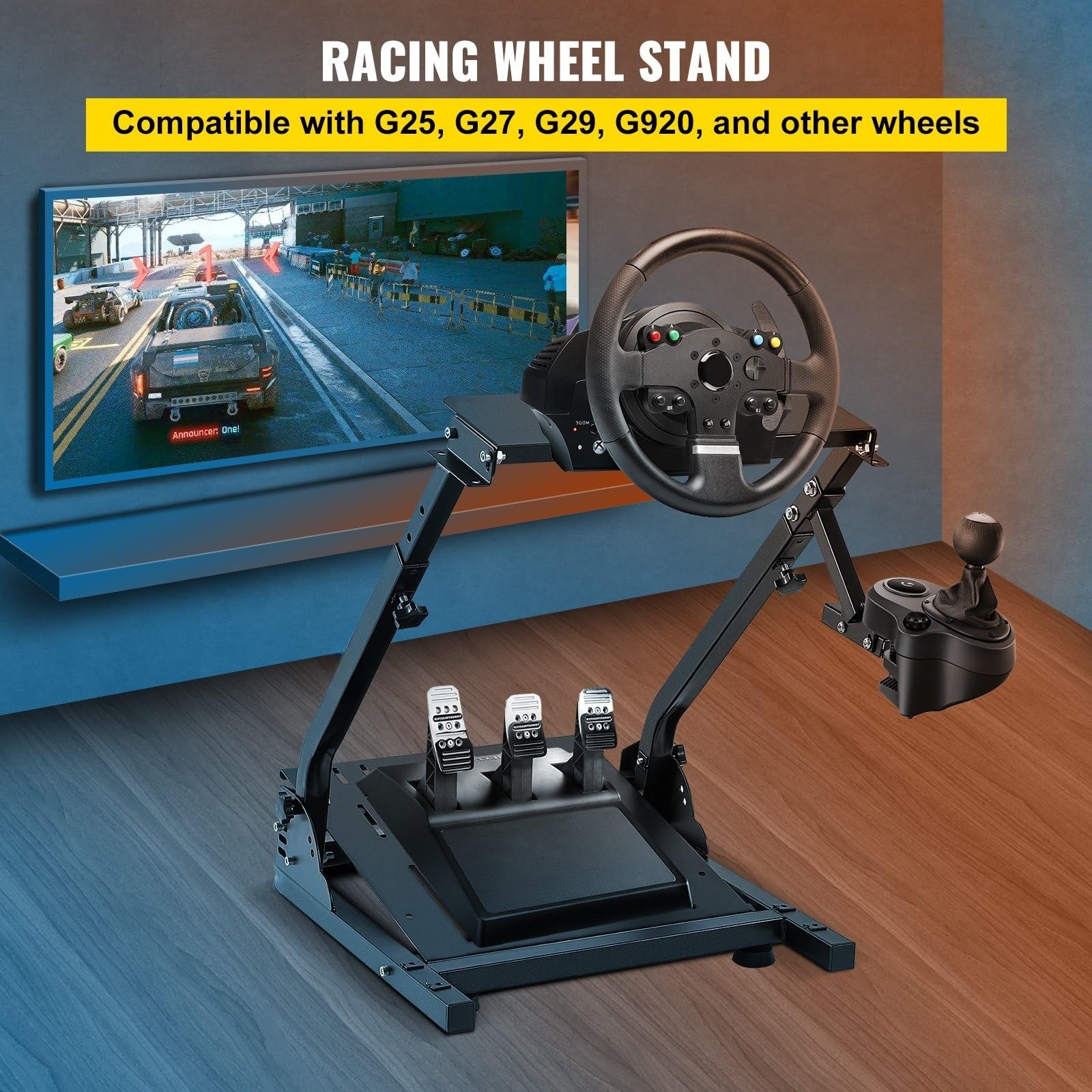 ZHIMAI Suport De Volant De Cockpit De Simulateur De Course Pour G25, G27, G29, G920 Racing Simulator Cockpit Video Game Accessories, Shifter Wheel Pedals Not Included