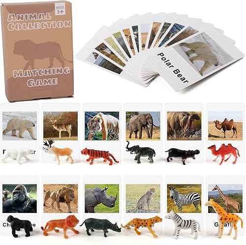 Miniatura 12 de MEROCO Tarjetas de emparejamiento de animales Montessori en miniatura con aves de corral y tarjetas a juego - Juguetes educativos Montessori
