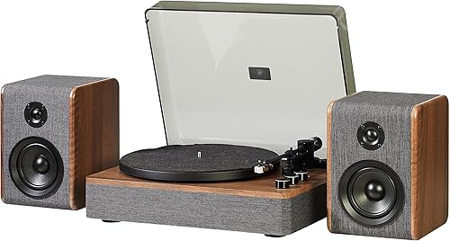 Miniatura 17 de Crosley CR7501A-CL Nocturne - Tocadiscos Bluetooth de 2 velocidades con altavoces estéreo a juego, color carbón