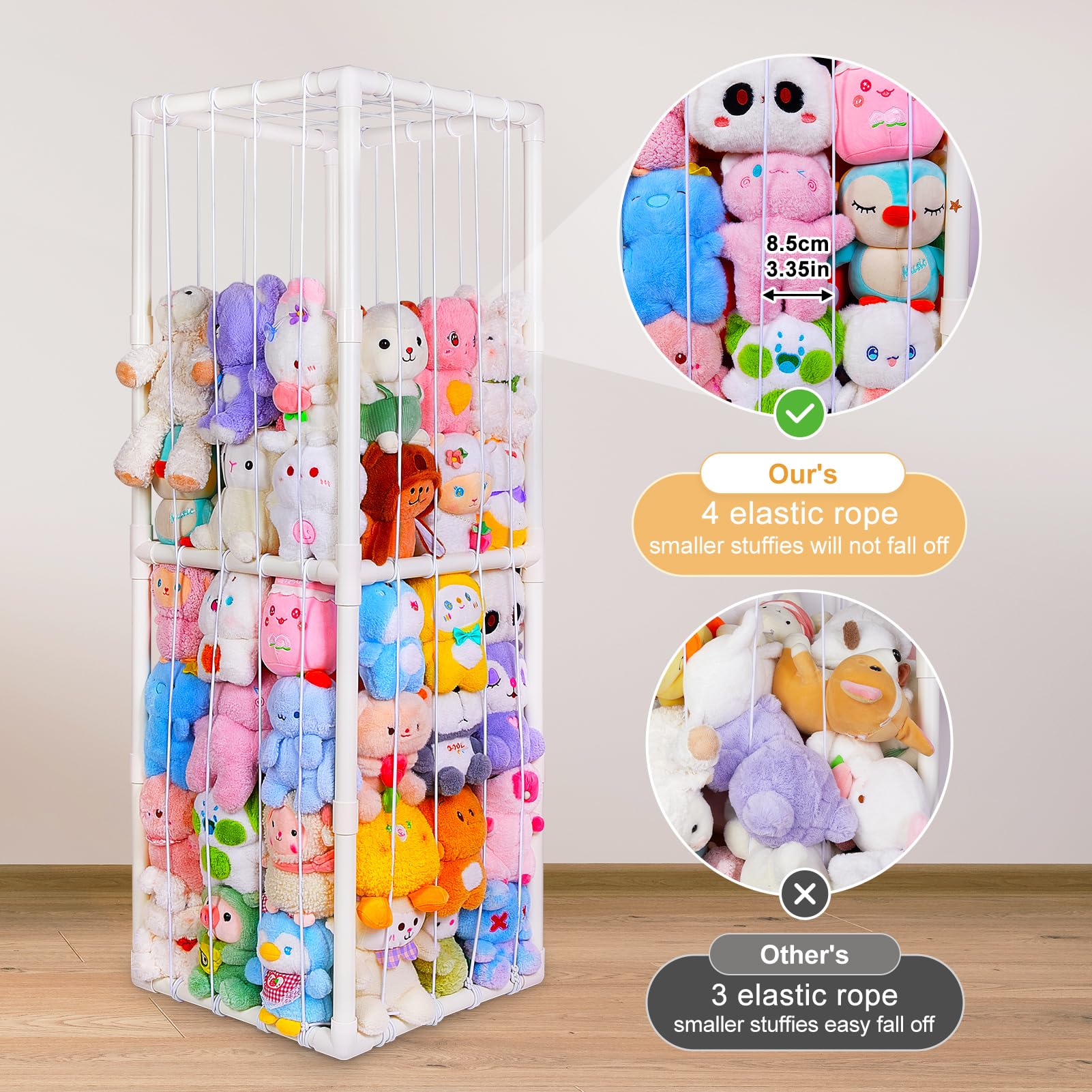 Pmbqifay Pluisdier Opbergdoos, Stofpop Opbergruimte, Knuffel Opbergruimte, Grote Capaciteit, Ruimte Besparen, voor Speelkamer, Kinderkamer, Slaapkamer, Speelkamer