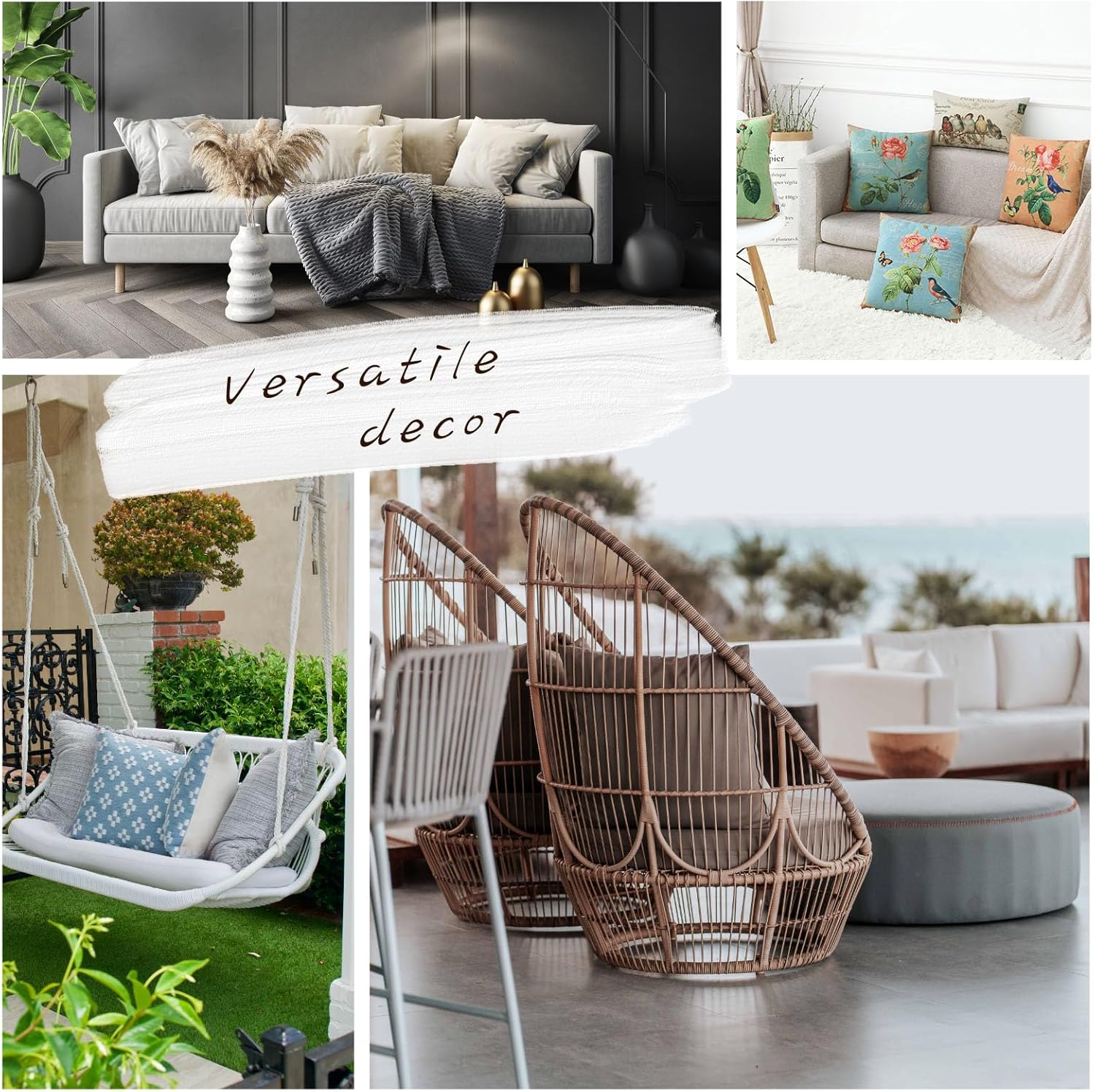 TRENDIN Vintage Bird Style Cotton Linen Decor Throw Pillow Covers, 20 x 12 Inches PL232TR - Image 5