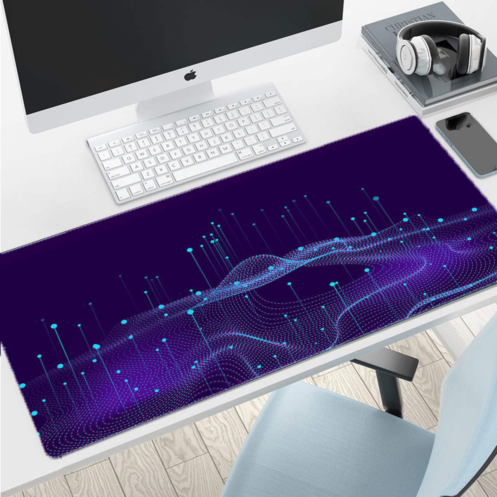 Amazon.co.jp: マウスパッド ブルーテクノロジー ラインパターン